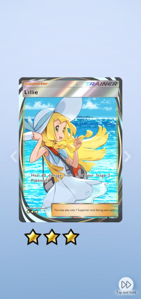 immersive lillie card from pokemon tcg pocket