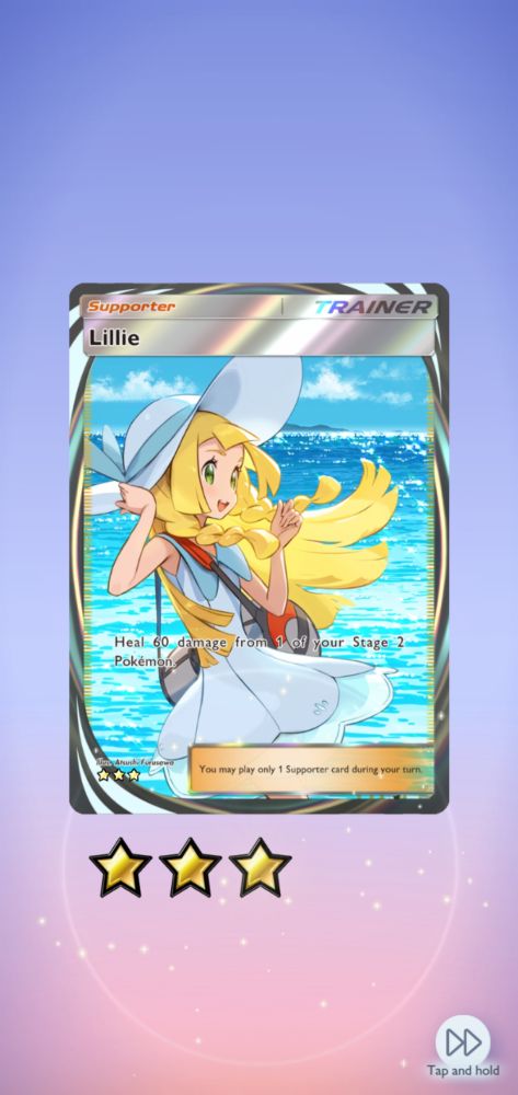 Lillie immersive rare card from pokemon tcg pocket