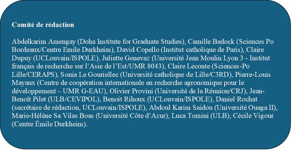 Nouvelle équipe du comité de rédaction de la Revue internationale de politique comparée ! 