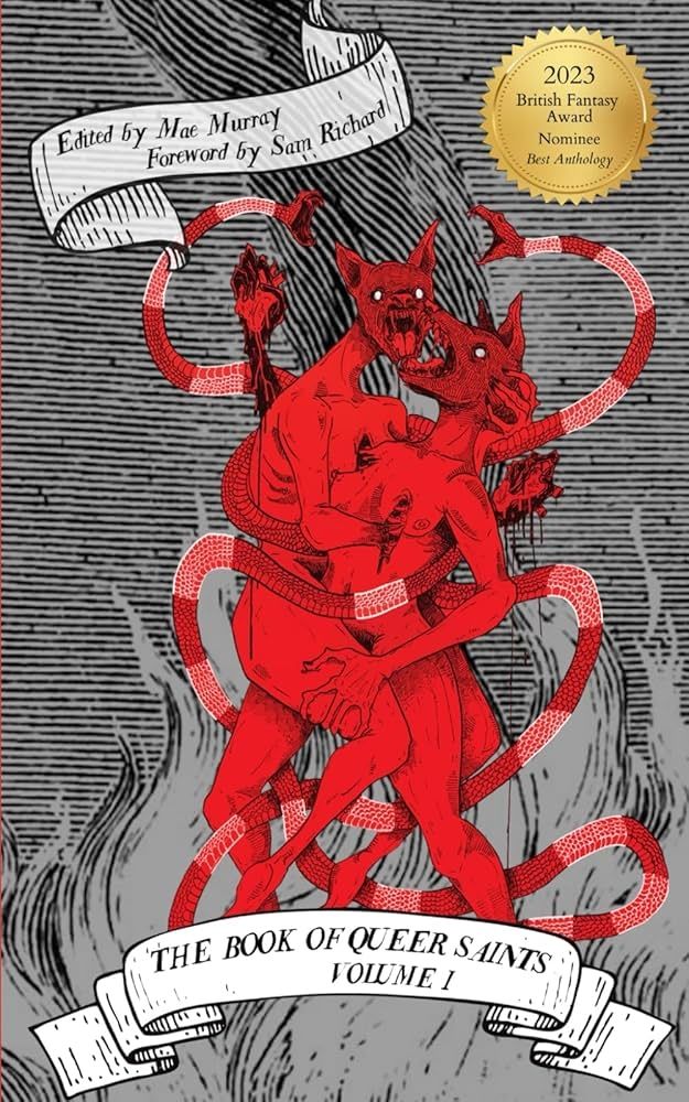 Two red devils entwined makes up the special edition of The Book of Queer Saints Vol I 