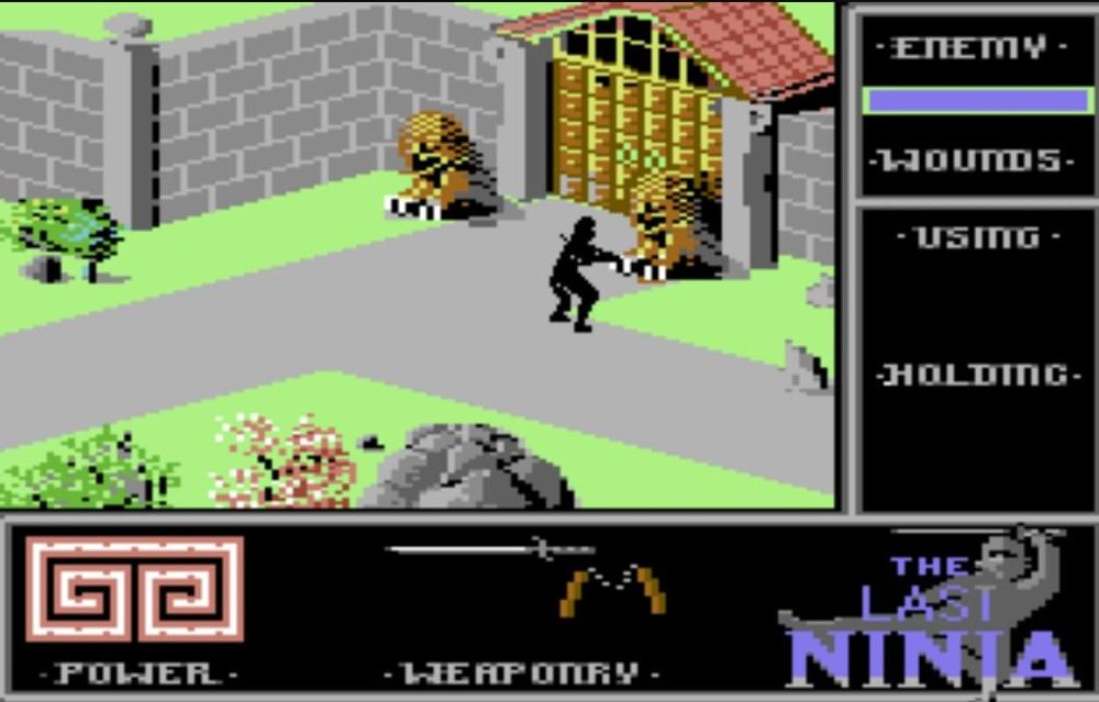 Screenshot von The Last Ninja auf dem C64.