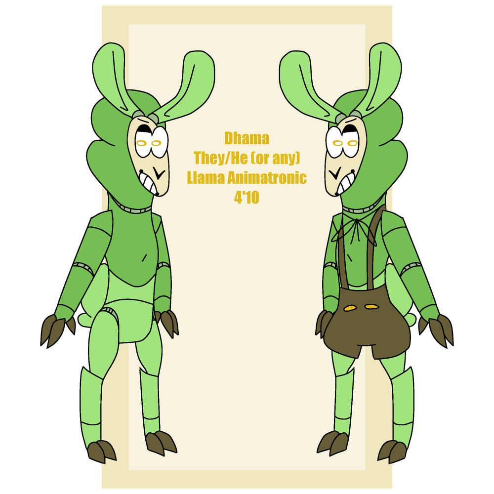 Dhama, They/He (or any), Llama Animatronic, 4'10