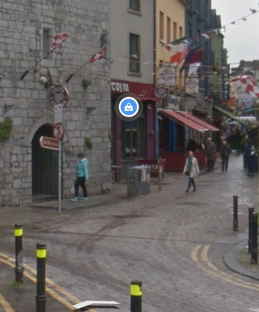 A street in the centre of Galway City where cycling is prohibited.