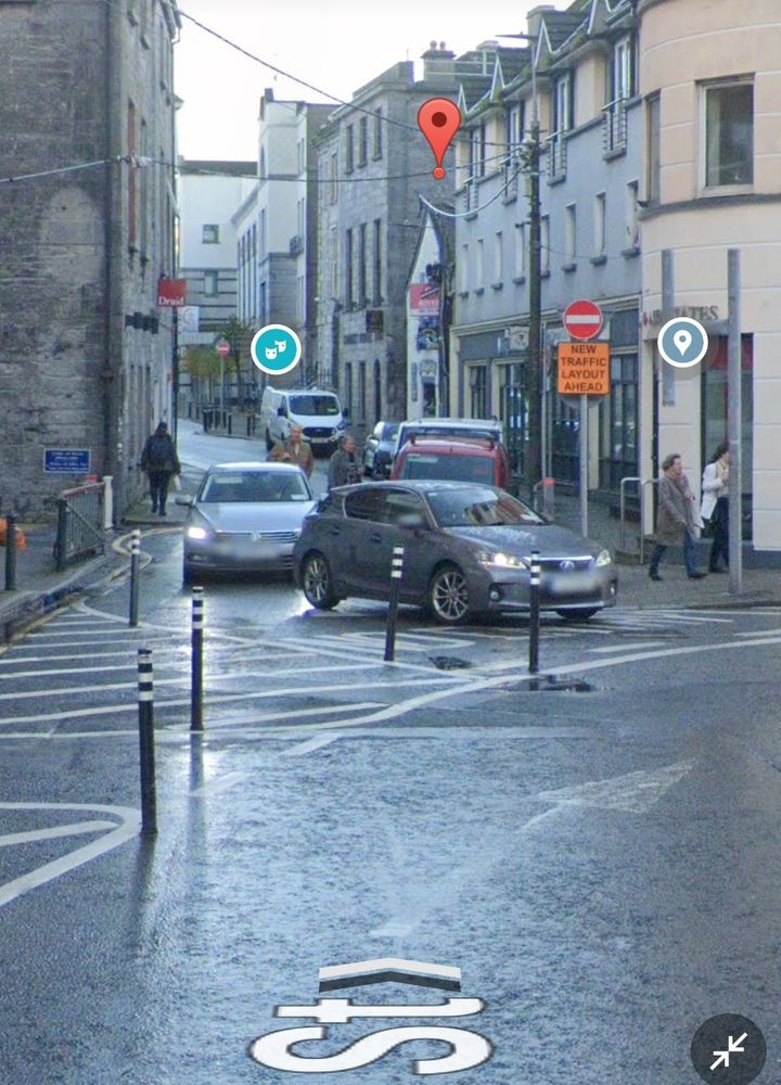 A street in the centre of Galway City where cycling is prohibited.