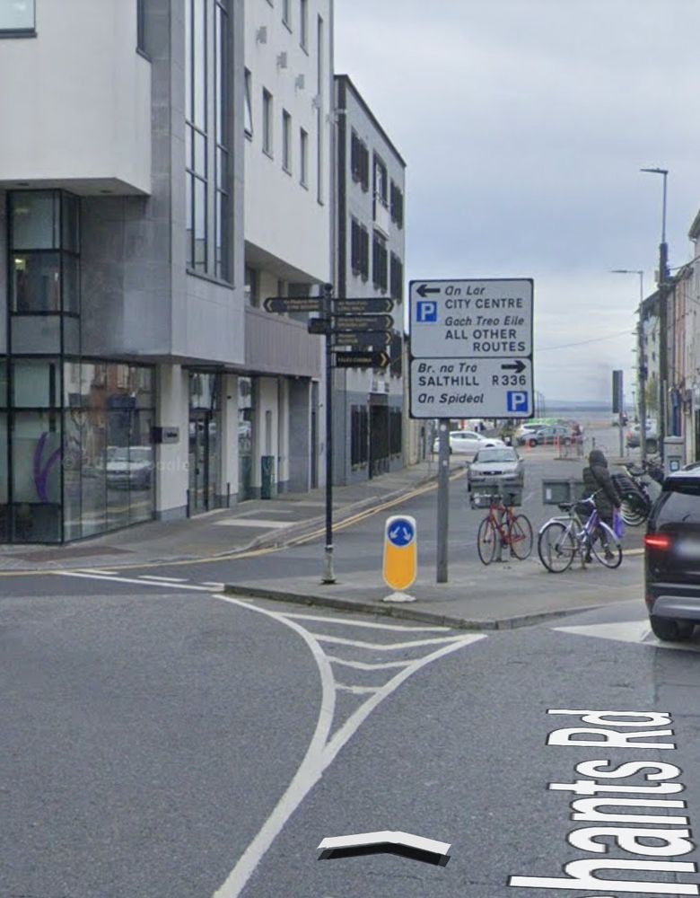 A street in the centre of Galway City where cycling is prohibited.