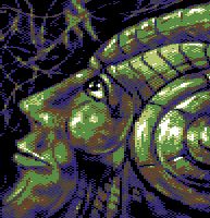 7 colors pixelart image with an android face with headphones by titus/rabenauge