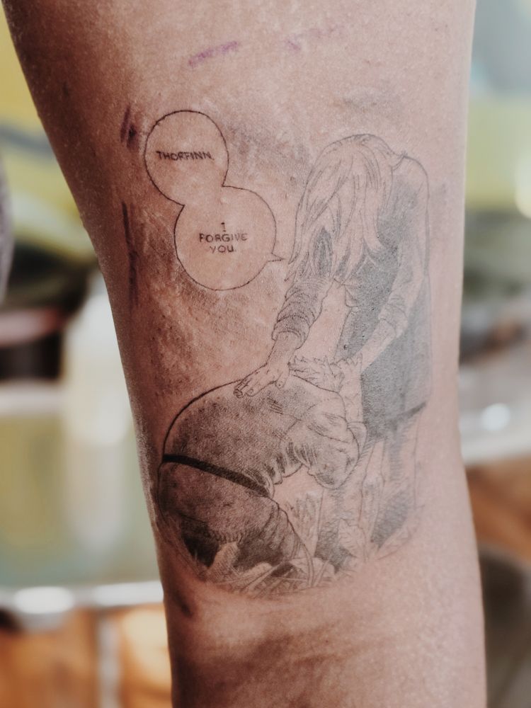 My Vinland Saga tattoo of Hild forgiving Thorfinn.