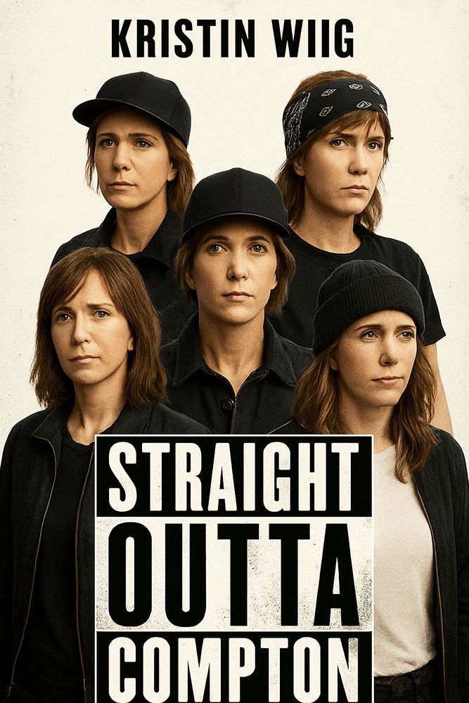 poster for an all kristen wiig reboot of straight outta compton.