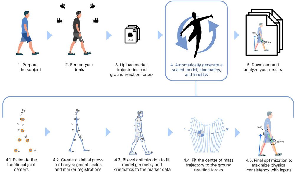 Illustration of addbiomechanics's role in the motion capture and data processing pipeline.