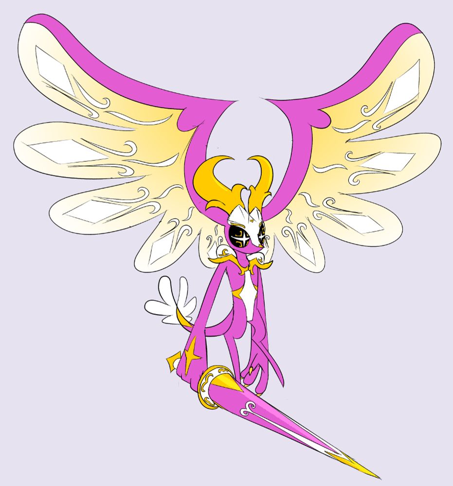 A drawing of Galacta Knight from the Kirby series as the same species as Fecto Elfilis and Genwel Meteonelfilis.