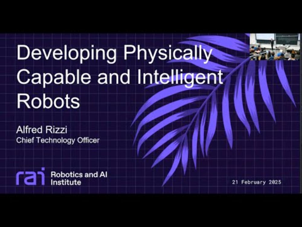RI Seminar: Alfred Rizzi : Developing Physically Capable and Intelligent Robots