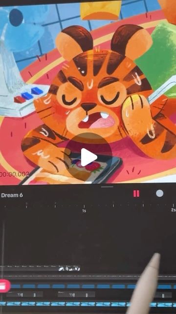 Procreate on Instagram: "Here’s an animation that will melt your heart while this little tiger melts in the heat. @drawsiree lives in the Dominican Republic and claims, “Being an illustrator in the Ca...