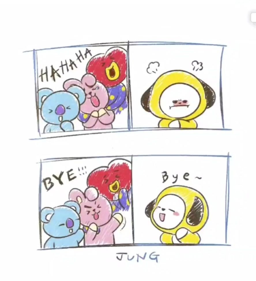 KOYA, COOKY, and TATA clown CHIMMY during a livestream.