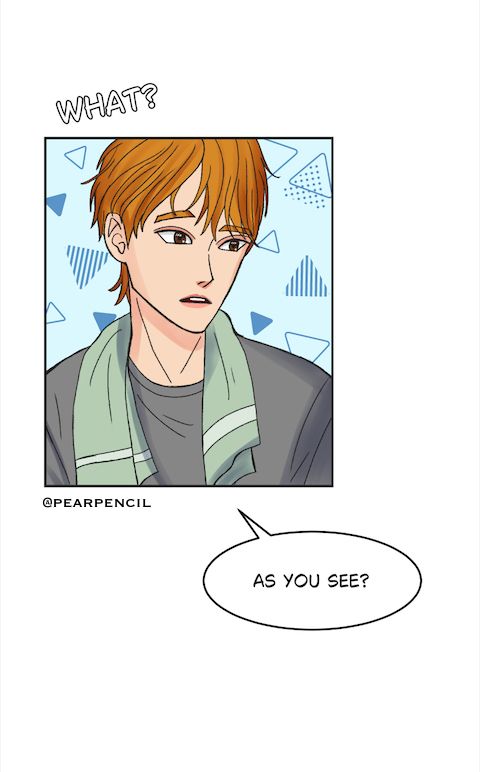 A boy with wet blond brown hair has a green towel around his neck. It is a panel from my webtoon, My Main Character Syndrome. 