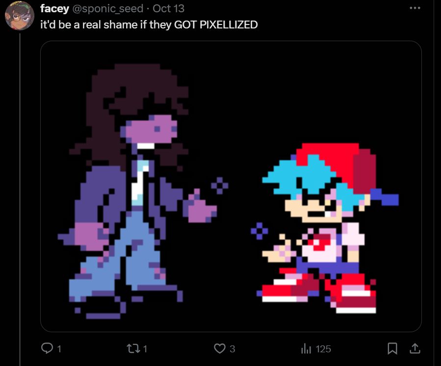 Boyfriend (from FNF) drawn in the Deltarune style.