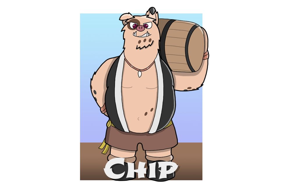 Badge art of Chip the boar for FursonaCon 2025