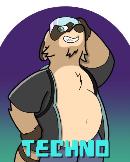 Badge art for Techno the tanuki from FWA 2025