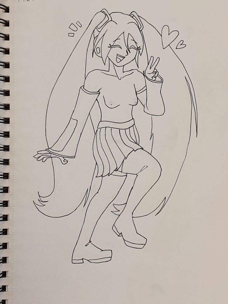 a clean lineart of the same image i did on my sketchbook.