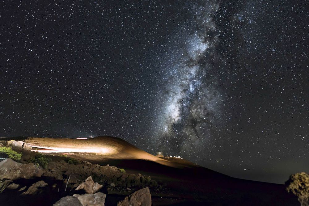 Milky Way visible over Haleakalā Summit at night, Hawaii. Photo by 
Rick LaRocca.