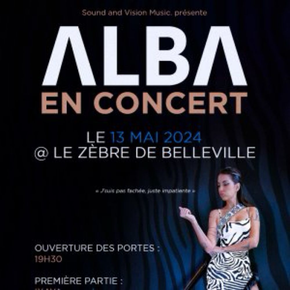 Tickets : ALBA en concert au Zèbre de Belleville