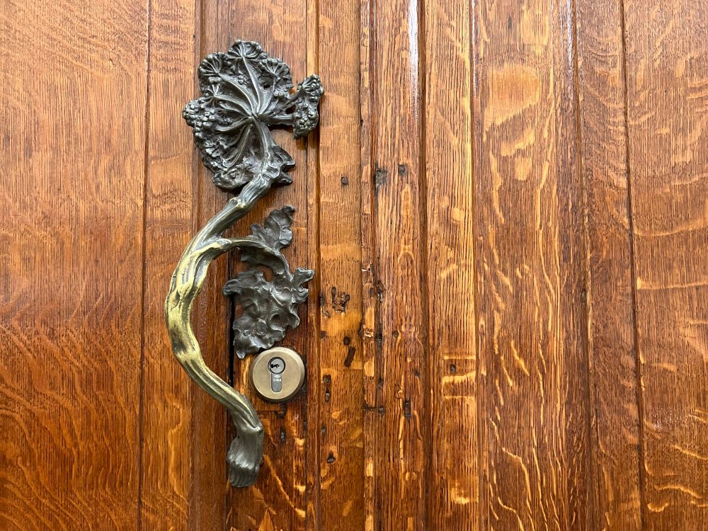Art nouveau door handle.
