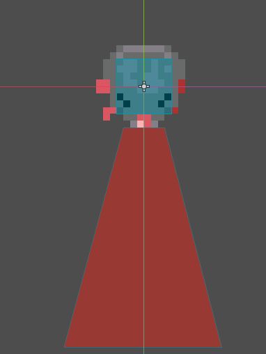 pixel art rat with a red cone in front of it