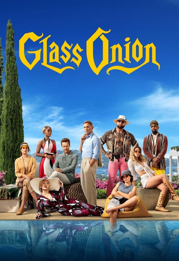 Poster art for the Benoit Blanc mystery film Glass Onion