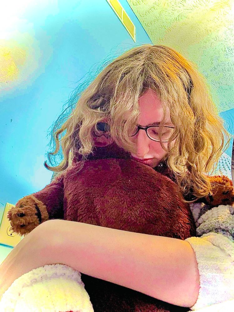 me with ikea bear plush