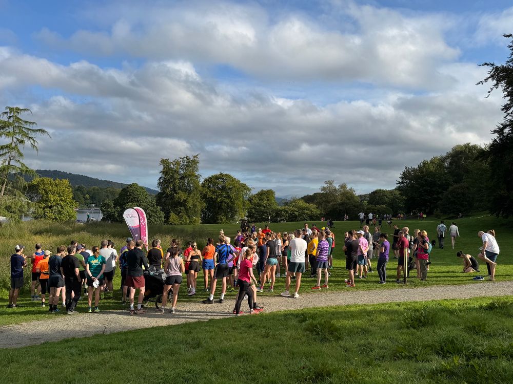 Briefing at Fell Foot for first time parkrunners. 