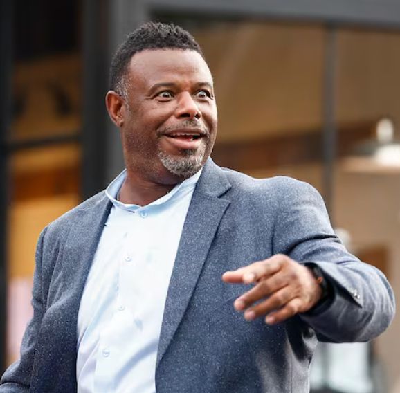 Ken Griffey, looking beaned up.