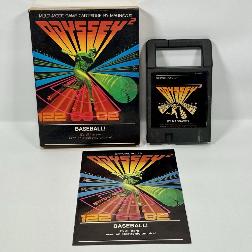 Picture of the video game baseball for the Odyssey 2 game system from the early 1980's.