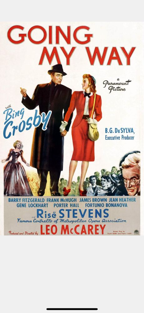 Movie poster for Going My Way with Bing Crosby from 1944.