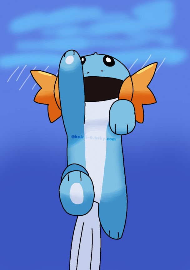 a mudkip swimming in the water