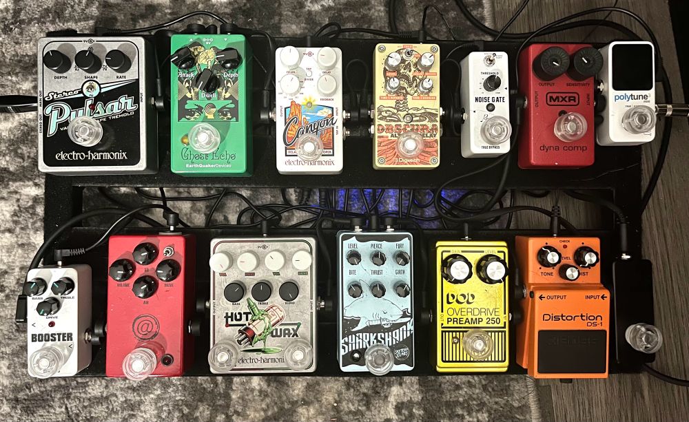 Pedalboard full of pedals