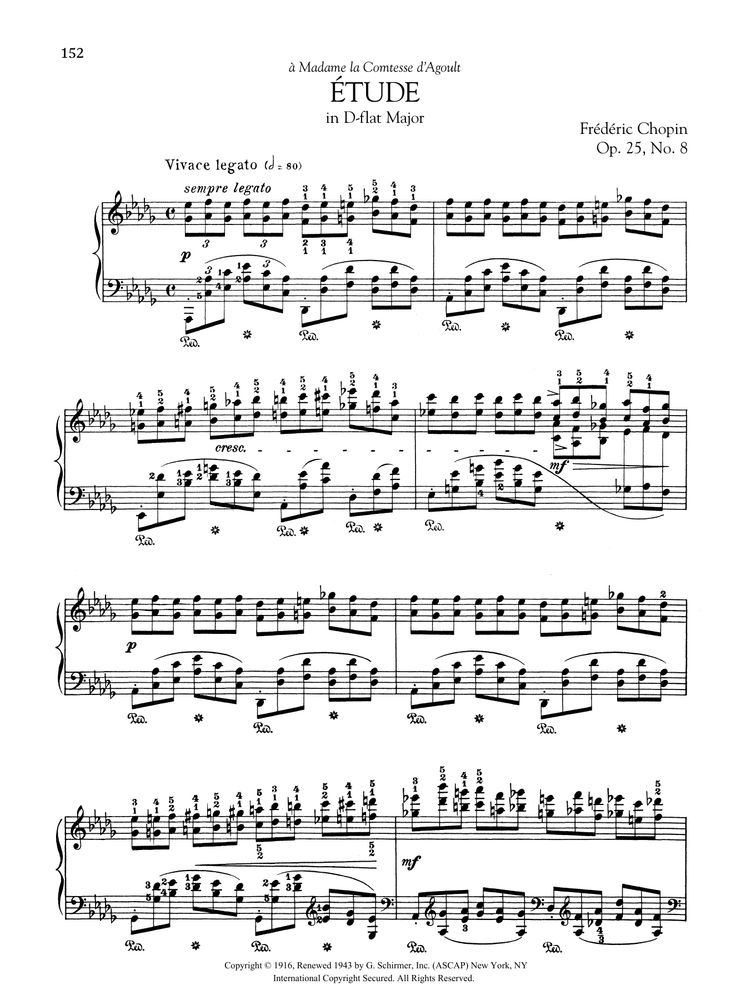 First page of the sheet music of Chopin’s Étude Op. 25, No. 8