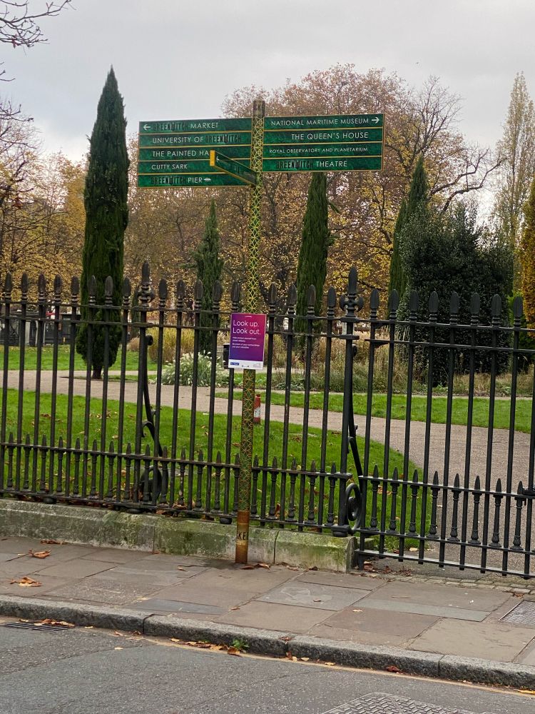 A street sign in Greenwich, London, but all the instances of Greenwich have been changed to GreenWitch