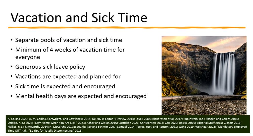 Screenshot of Bobbi Newman's slide on Vacation and Sick Time