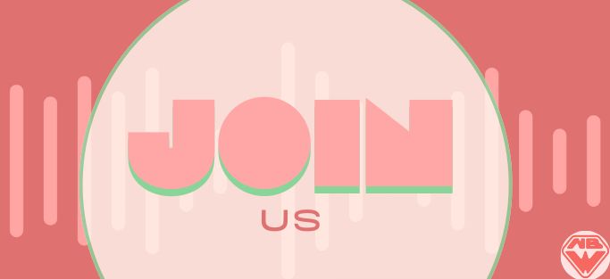 Join Us text in front of peach and darker peach background and WNB.rb logo in the corner.