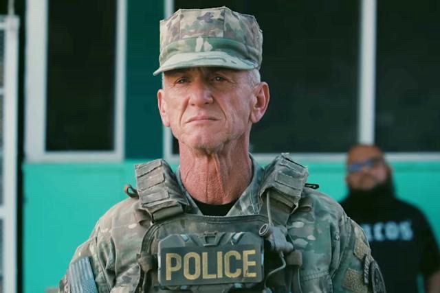 Colonel Steven J. Lockjaw (Sean Penn) from Paul Thomas Anderson’s One Battle After Another. 
