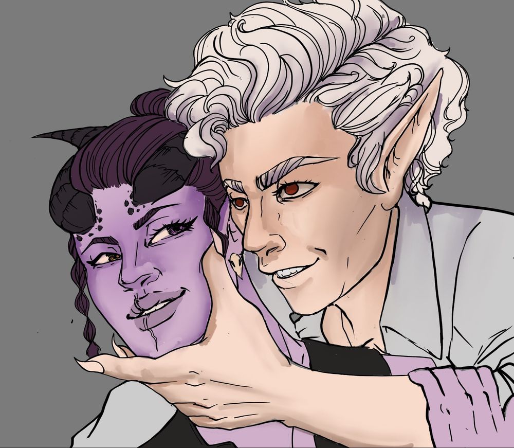 Astarion and my Tiefling Wisteria