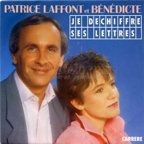 Pochette du 45 tours de Patrice Laffont et Bénédicte (?) intitulé, tenez vous bien : "Je déchiffre ses lettres"