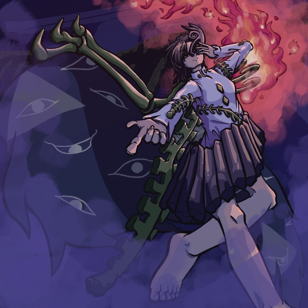 The stage 6 boss, Ariya Iwanaga from Touhou 20; Fossilized Wonders.