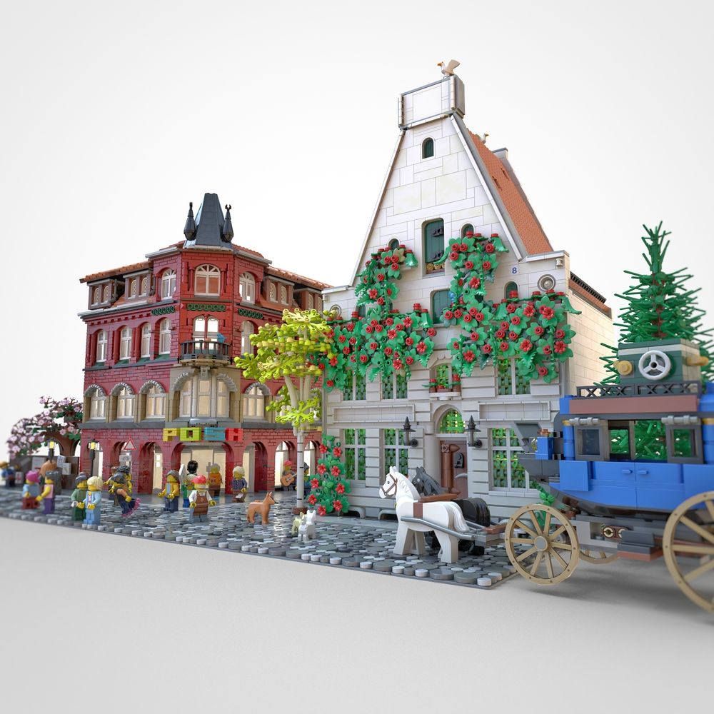 Custom LEGO model of buildings in Lüneburg, Germany, by Benjamin Albrecht from albrick.de
