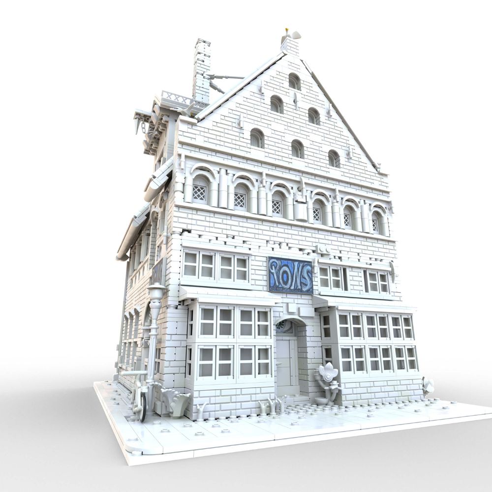 Custom LEGO model of pub "Pons" in Lüneburg, Germany, by Benjamin Albrecht from albrick.de