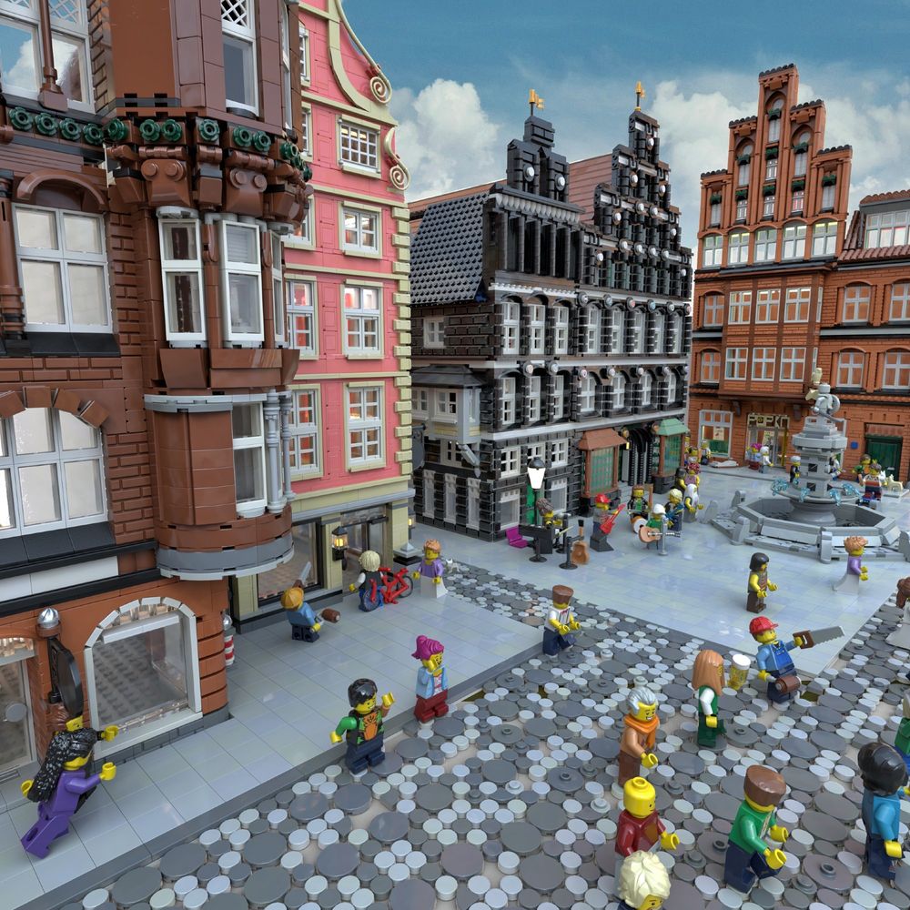 Custom LEGO model of location Am Sande, Lüneburg, Germany, by Benjamin Albrecht