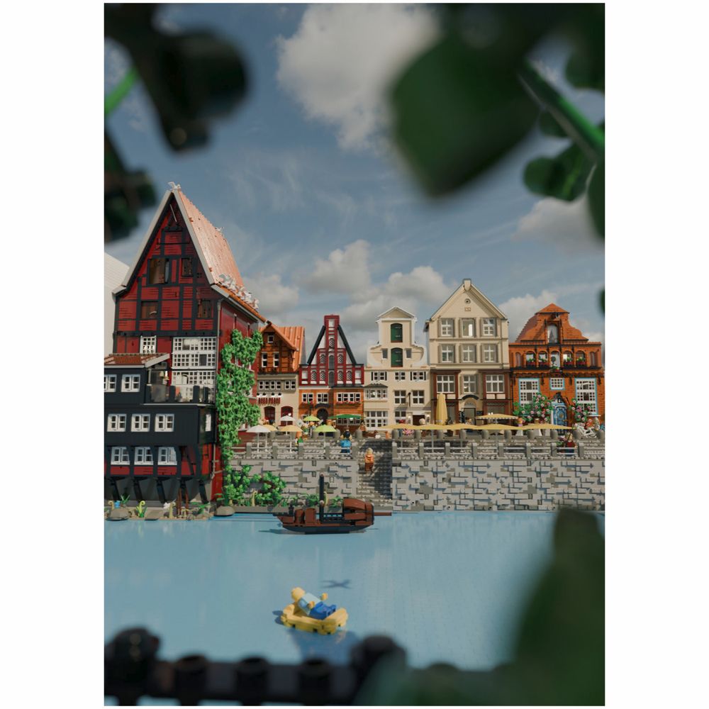 Custom LEGO model of buildings in Lüneburg, Germany, by Benjamin Albrecht from albrick.de