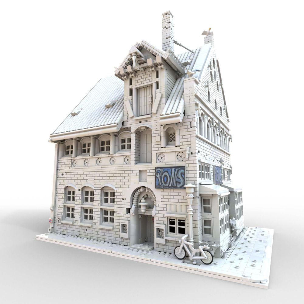 Custom LEGO model of pub "Pons" in Lüneburg, Germany, by Benjamin Albrecht from albrick.de