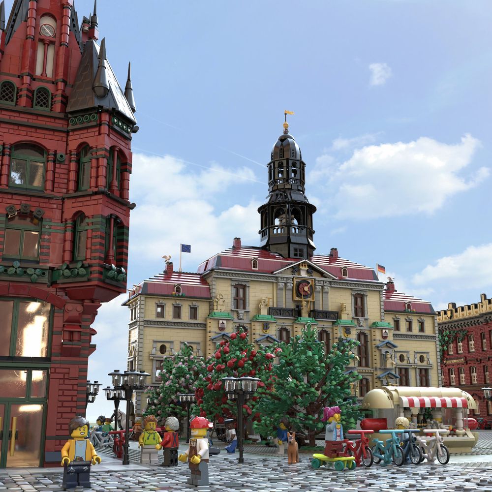 Custom LEGO model of buildings in Lüneburg, Germany, by Benjamin Albrecht from albrick.de