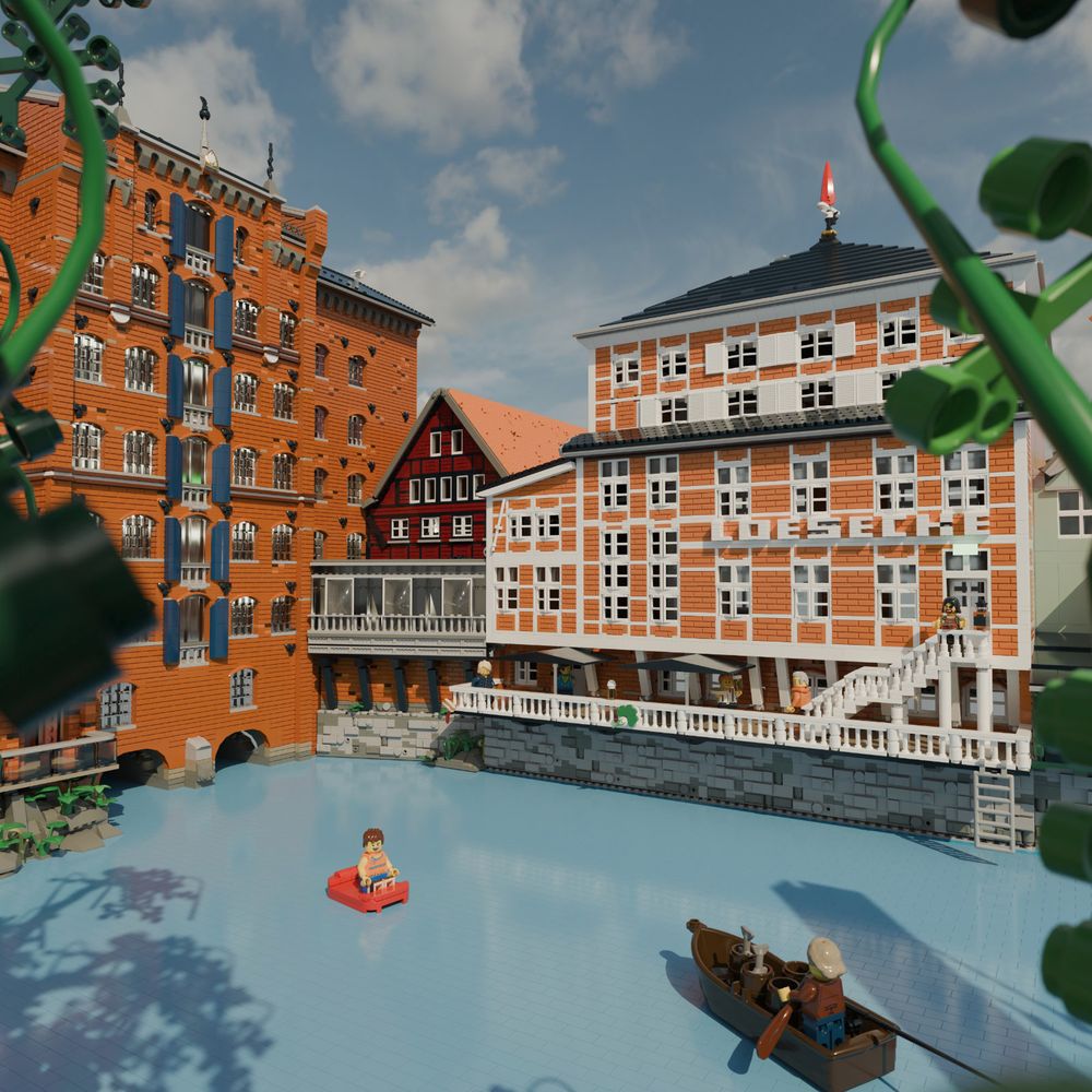 Custom Lego model of buildings in Lüneburg, Germany, by Benjamin Albrecht from https://albrick.de