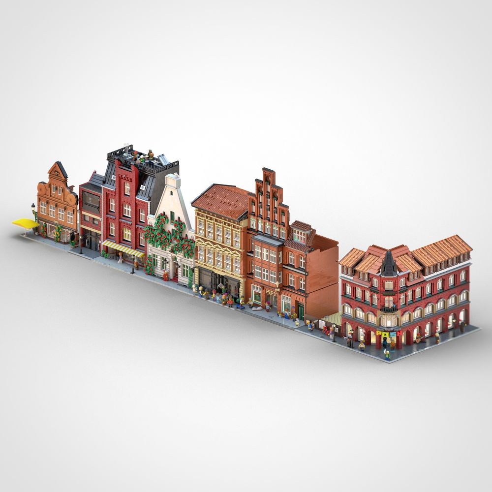 Custom LEGO model of buildings in Lüneburg, Germany, by Benjamin Albrecht from albrick.de
